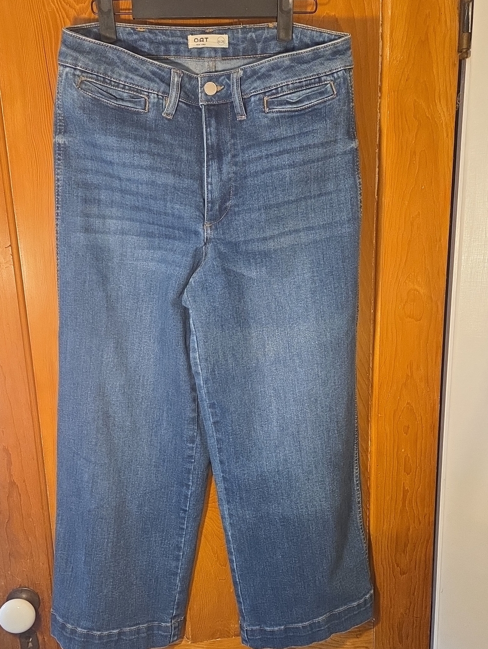High-Rise Wide Leg OAT NY Jeans in Medium Blue